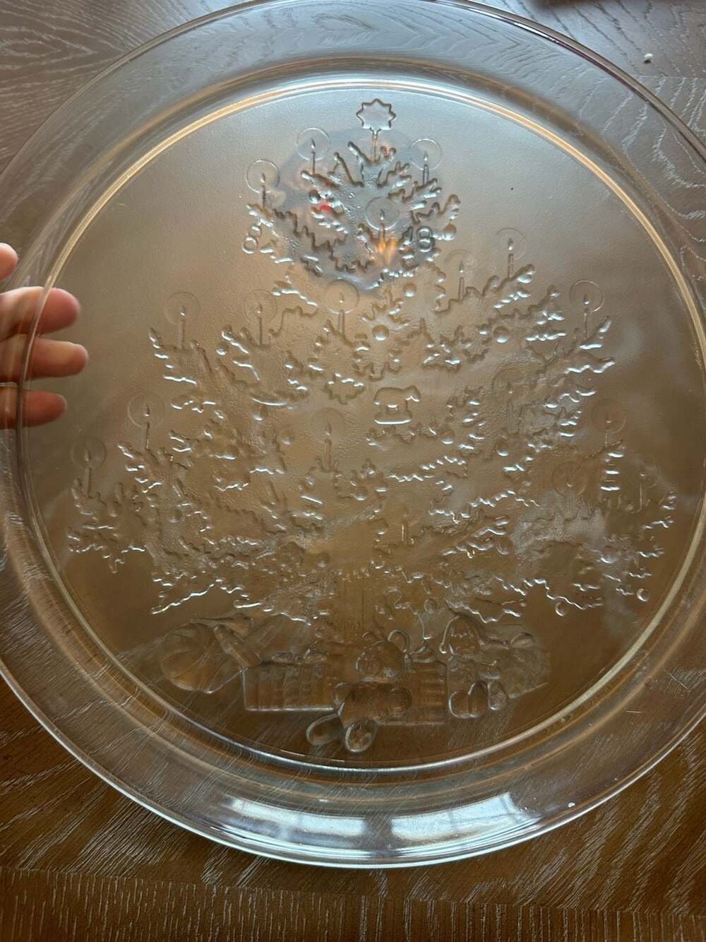 Indiana Glass Christmas Tree Holiday Platter 13 Inch